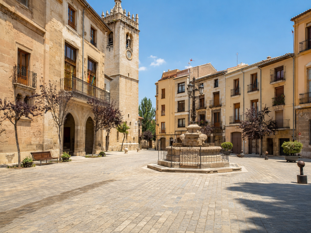 Plaza de la Constitución en el casco histórico de Biar